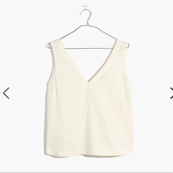 Madewell Tops - Madewell (Re)sponsible V-Neck Button-Back Sleeveless Top in Lighthouse